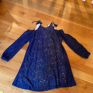 Given Kale Navy Blue Lace Dress, size Medium